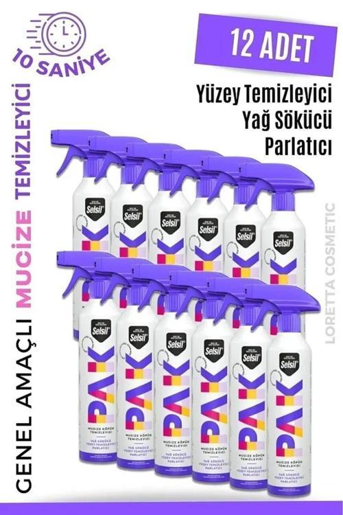 Pak 12 Li 500 Ml Köpük Temizleyici Sprey, Yağ Sökücü, Yüzey Temizleyici