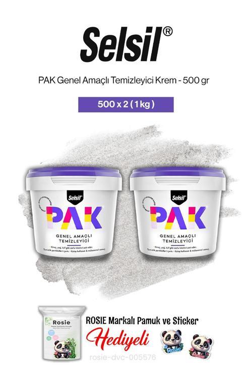 PAK Genel Amaçlı Temizleyici Krem 500 gr 2 adet ve rosie pamuk