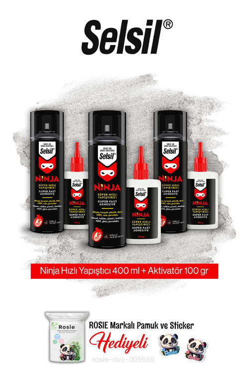 3'lü Ninja Hızlı Yapıştırıcı Set ve rosie pamuk