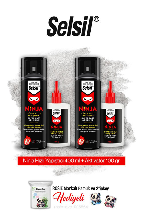 Ninja Hızlı Yapıştırıcı Set, 2 adet ve rosie pamuk