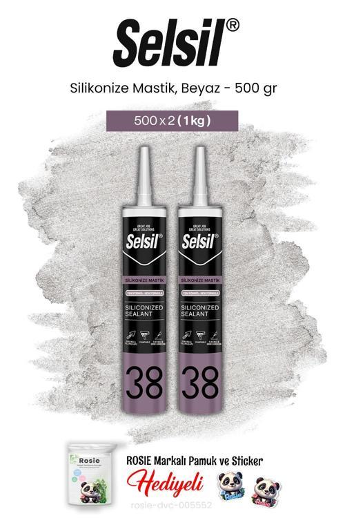 Silikonize Mastik, 500 gr, Beyaz 2 adet ve rosie pamuk