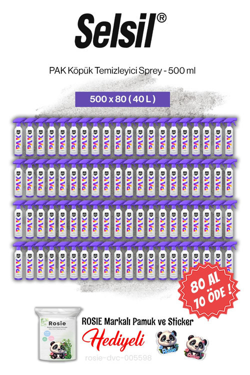 PAK 80 AL 70 ÖDE PAK Köpük Temizleyici Sprey 500 ml ve rosie pamuk