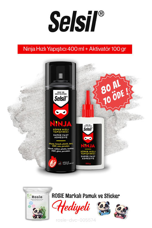 80 AL 70 ÖDE Ninja Hızlı Yapıştırıcı Set ve rosie pamuk