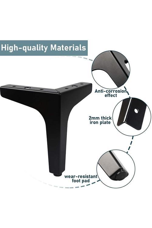 15 Cm Modern Model Siyah Metal Mobilya, Dolap, Koltuk, Kanepe, Tv Ünitesi Ayakları Metal (1 Adet)
