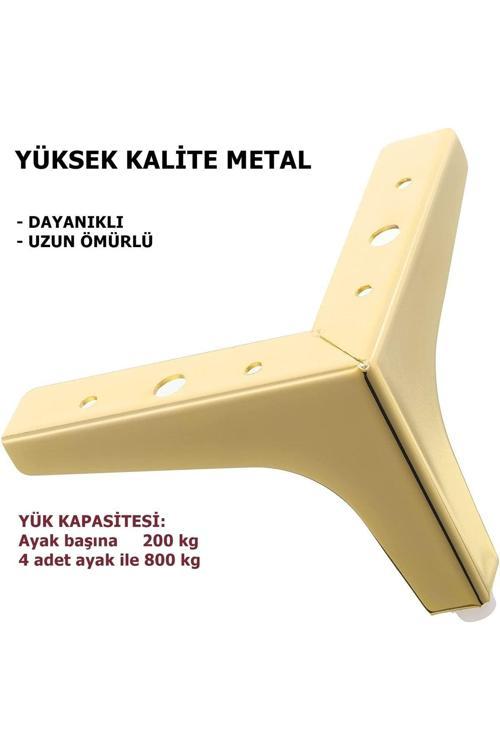 12 Cm Modern Model Gold Metal Mobilya, Dolap, Koltuk, Kanepe, Tv Ünitesi Ayakları Metal (1 Adet)