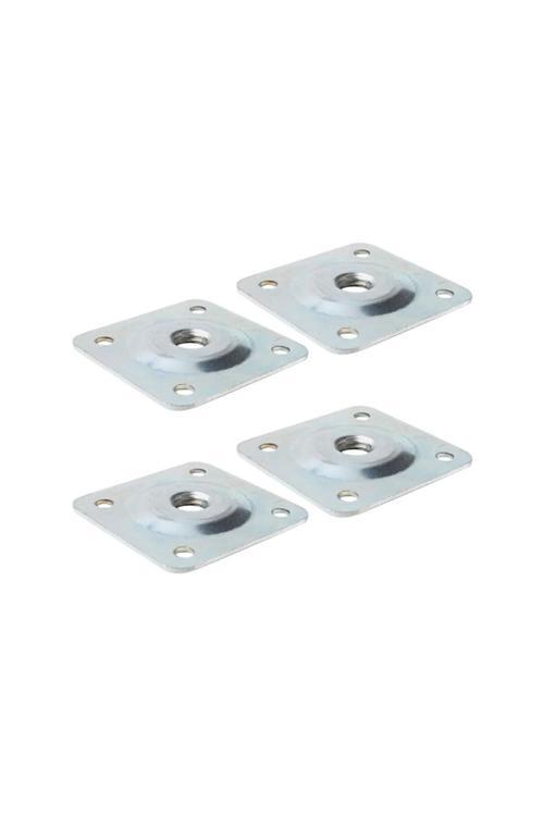 50X50 3/8 Kalın Diş Sehpa Ayak Bağlantı Sac Aparatı Düz (4 Adet)