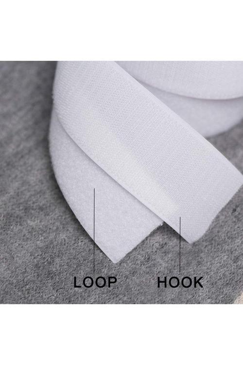 Beyaz Cırt Cırtlı Bant 2 Çift Taraflı Amerikan Fermuarı 2.5 Cm Genişlik 1 Metre