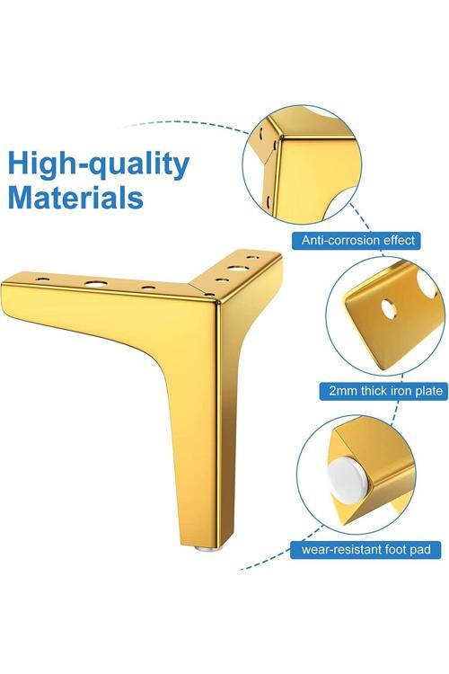 10 Cm Modern Model Metal Mobilya, Dolap, Koltuk, Tv Ünitesi Ayakları (4 Adet)Robot Süpürge