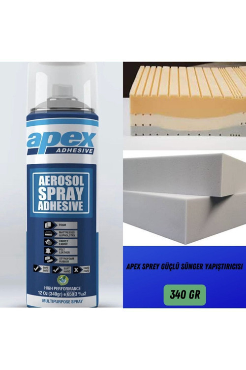 Apex Güçlü Sünger Deri Yapıştırıcı Sprey 340 Gr Süper Güçlü Yapıştırıcı Lise