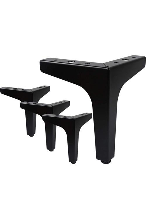 12 Cm Modern Model Siyah Metal Mobilya, Dolap, Koltuk, Tv Ünitesi Ayakları (4 Adet)-Robot Süpürge