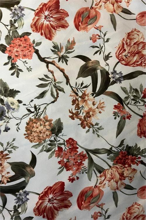 Döşemelik Koltuk Kumaşı-Çiçekli Yıkanabilir Dokuma Kumaş