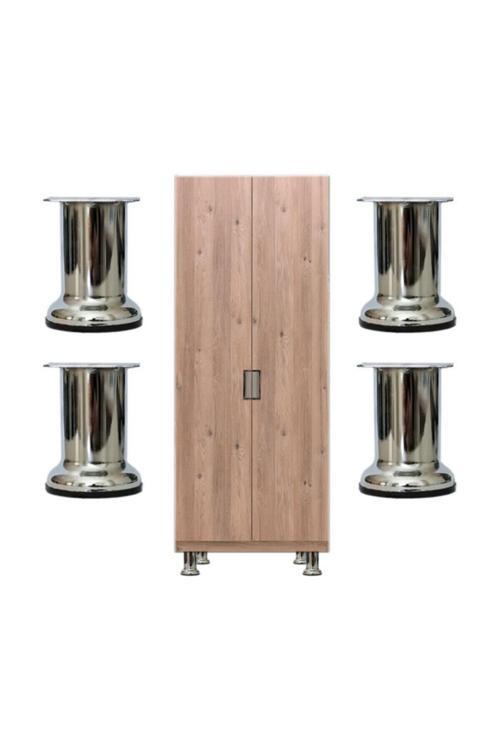 Metal Dolap Vestiyer Komidin Vitrin Baza Ayağı 8 Cm Çap 42 Mm 4 Adet