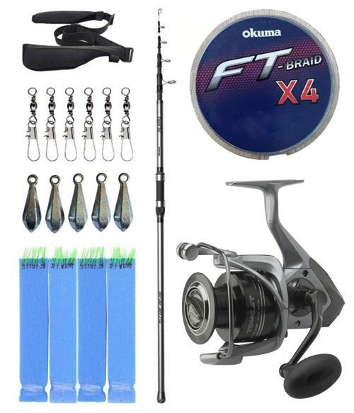 Hazır Olta Seti Okuma Alaris Light Tele Surf 420cm 100-250gr Surf Kamışı &Okuma Tomcat TMC-8000 Olta Makines