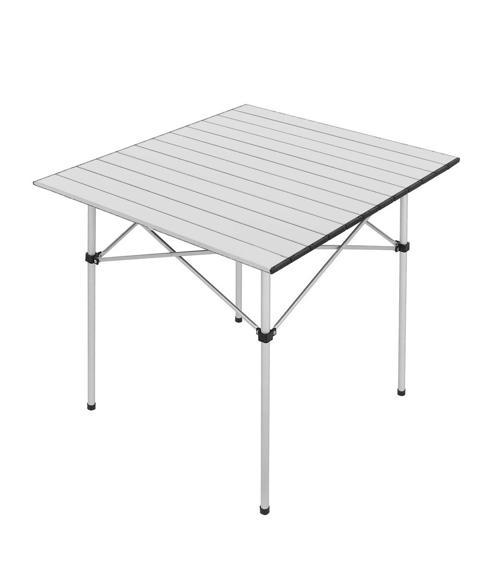 Portatif Alüminyum Katlanır Kare Kamp Masası 70x70x70 Gri