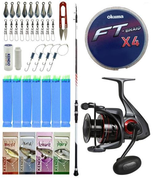 Tekne Olta Seti Shimano Kamış Vengeance AX Boat Tele 1,80m 150g 3pc&Okuma Ceymar C-6000A 7+1BB Olta Makinesi