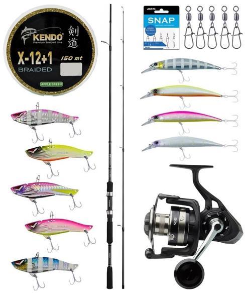 Pro Spin Seti Shimano Kamış FX XT Spinning Moderate Fast 2,40m 14-40g 2pc&Savage Gear SGS8 4000 FD 8+1BB Olt