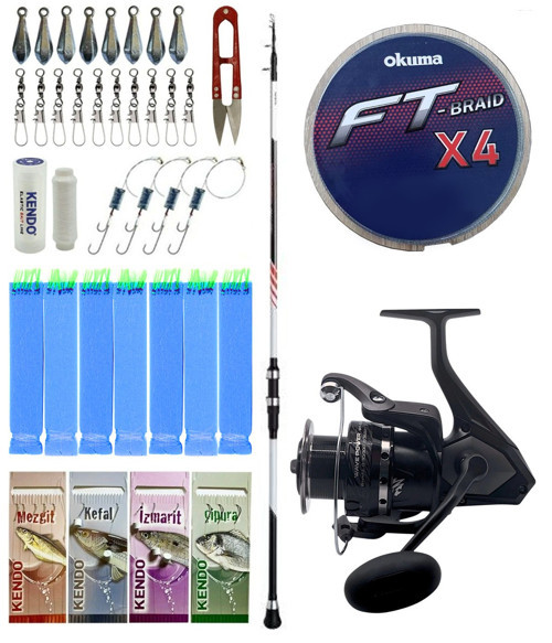 Tekne Olta Seti Shimano Kamış Vengeance AX Boat Tele 1,80m 150g 3pc&Okuma Wave Power WP-6000A1 Olta Makinesi