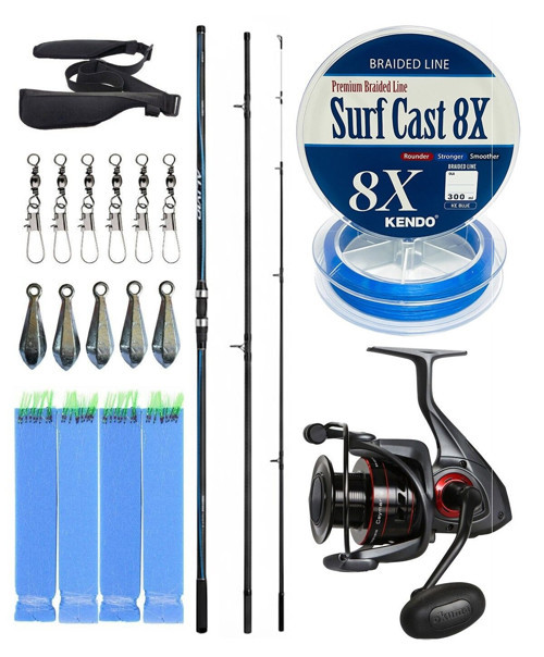 YekOutdoor Profesyonel Olta Seti Shimano Kamış Alivio Surf T 450 BX-G 4,50m 225g 3pc&Okuma Ceymar C-6000A 7+1BB Olta Mak