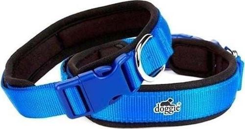 Havalı Dokuma Köpek Boyun Tasması Medium Mavi 2x35-45 Cm