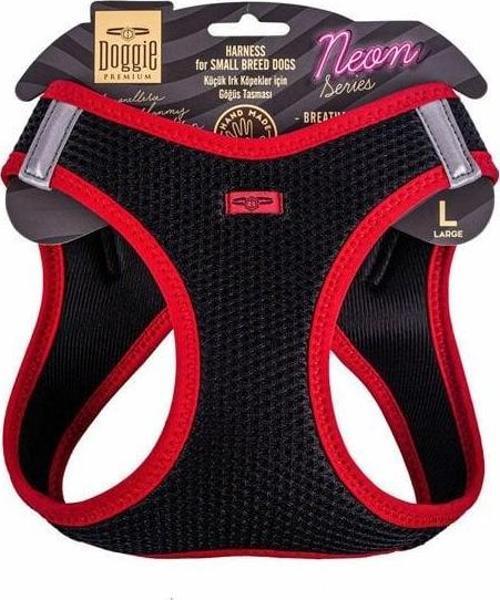 Havalı Dokuma Neon Küçük Irk Köpek Göğüs Tasması Large Kırmızı 42-48 Cm