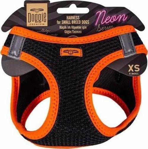 Havalı Dokuma Neon Küçük Irk Köpek Göğüs Tasması Xsmall Turuncu 30-34 Cm