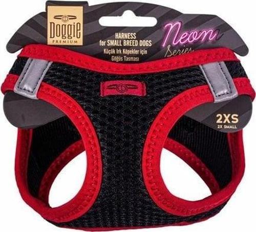 Havalı Dokuma Neon Küçük Irk Köpek Göğüs Tasması Xxsmall Kırmızı 26-30 Cm