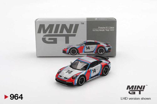 MINI GT 1:64 Porsche 911 Dakar Ice Gray Metallic Rally 1978 Diecast Model Araba MGT00964