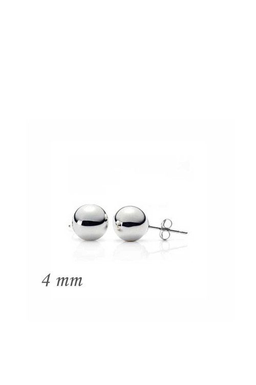925 Ayar Gümüş Top Küpe - 4 Mm