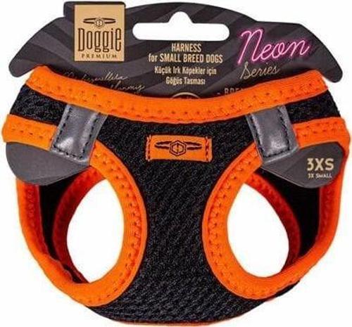 Havalı Dokuma Neon Küçük Irk Köpek Göğüs Tasması Xxxsmall Turuncu 22-26 Cm