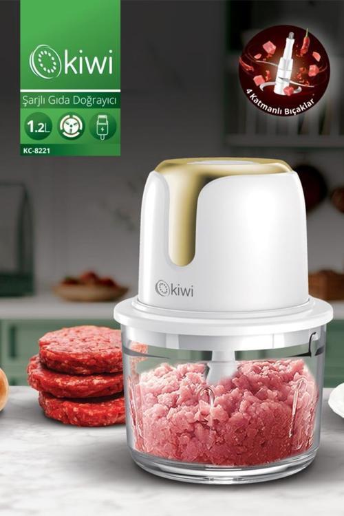 KC-8221 Kablosuz Şarjlı Gıda Doğrayıcı 1.2 L Gold
