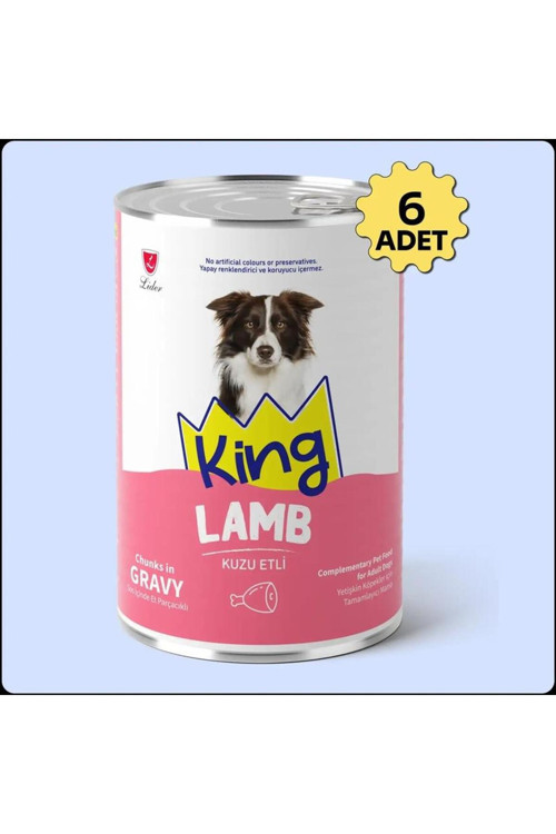 Sos İçerisinde Et Parçacıklı Kuzu Etli Köpek Konservesi 400 Gr*6 ADET