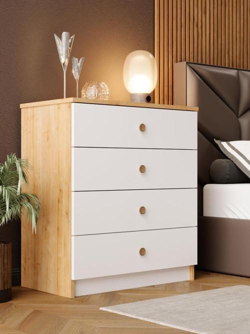 Stella Şifonyer 4 Çekmeceli Bebek Genç Ytak Odası Safir Meşe