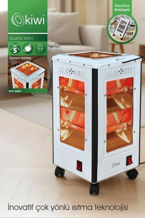 KHT-8407 Quartz Isıtıcı 5 Yönlü Isıtma & Enerji Tasarruflu Kuvars Tüp & Taşınabilir Tasarım
