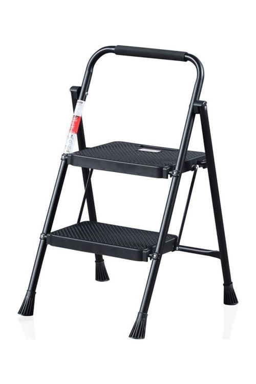 51402 Stepla Geniş 2 Basamaklı Katlanır Merdiven Eurotower Siyah