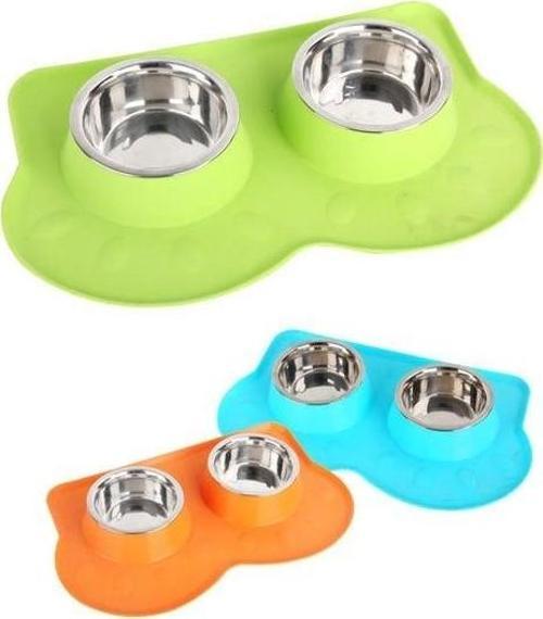Melamin İkili Kedi ve Köpek Mama ve Su Kabı 350 Ml