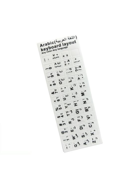 Türkçe - Rusça - Arapça (Gri Beyaz Siyah Ve Şeffaf Modeller De) Kaliteli Pvc Laptop Klavye Sticker