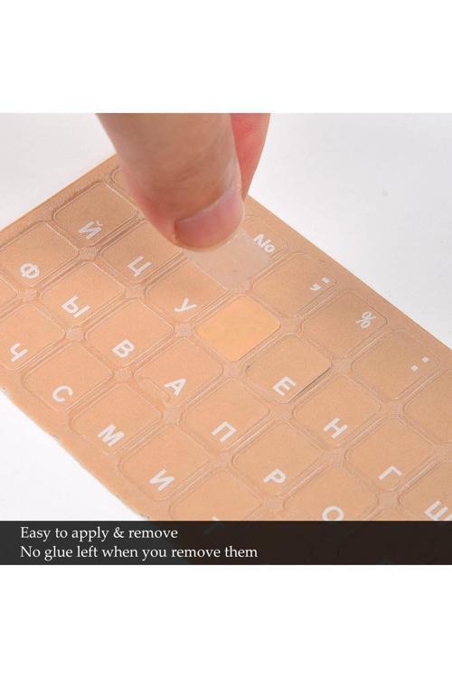 Rusça Şeffaf Klavye Etiketi Transparent Russian Keyboard Sticker