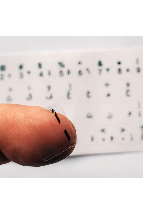 Kopya - Arapça Klavye Etiketi Şeffaf Arka (Siyah) Keyboard Sticker Arabic Transparent (Black)