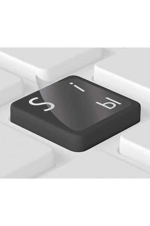 Rusça Klavye Etiketi Şeffaf Arka Beyaz