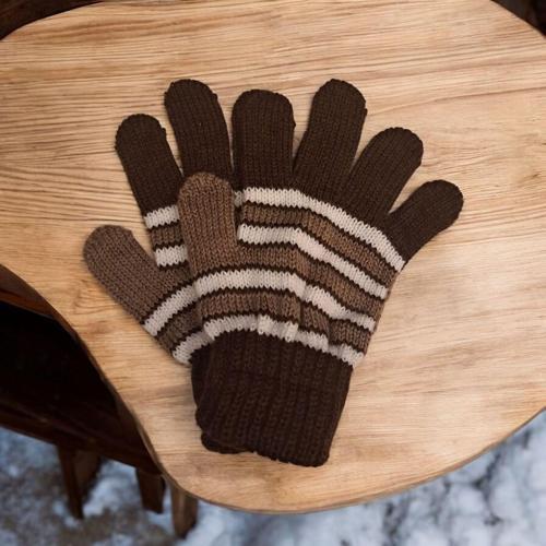 Kışlık Erkek Çocuk Eldiveni Kahverengi 4-8 Yaş