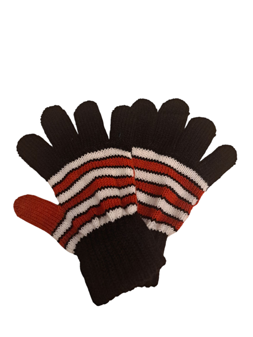 Kışlık Erkek Çocuk Eldiveni Kırmızı Siyah 4-8 Yaş