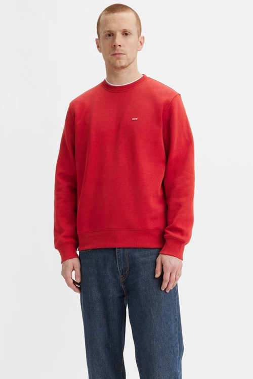 Erkek Kırmızı Yuvarlak Yaka Sweatshirt - 34257-0032