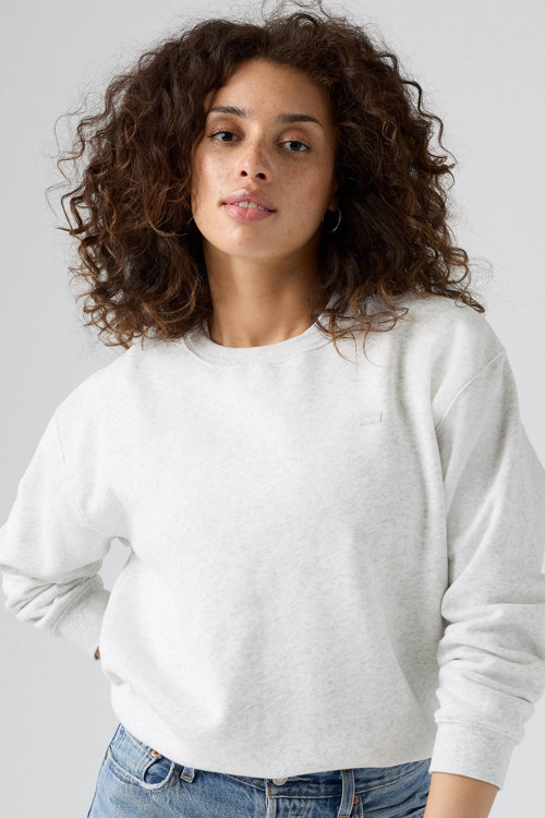 Oversize Basic Yuvarlak Yaka Gri Kadın Sweatshirt - A5942-0006