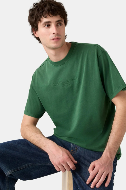 Vintage Erkek Yuvarlak Yaka Yeşil T-shirt - 87373-0361