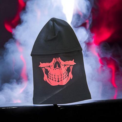 Termal Kırmızı Kurukafa Baskılı Kar Maskesi 