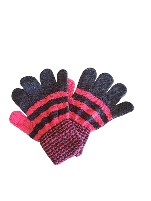 Çocuk Eldiveni Fuşya Siyah Bebe Eldiven 1-4 Yaş