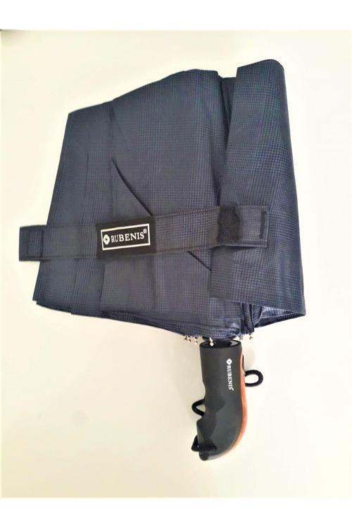 Otomatik 10 Telli 3 Kırmalı Siyah  Erkek Şemsiye