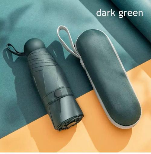 6 Telli Mini Cepboy Kapsullü Şemsiye -Yeşil