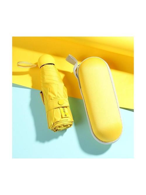 6 Telli Mini Cepboy Kapsullü Şemsiye -Sarı