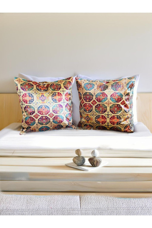 Etnik Serisi - Yoga / 2' Li Dekoratif Kırlent Kılıf Seti